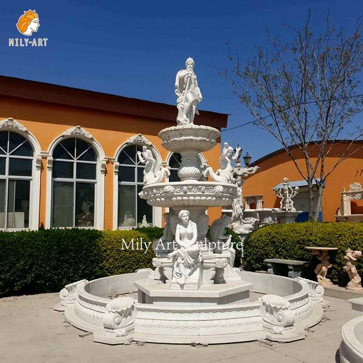 Marble Water Fountain with Poseidon Statue Supplier