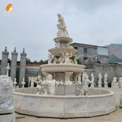 large hand carving white marble poseidon water fountain garden decoration mlms 001