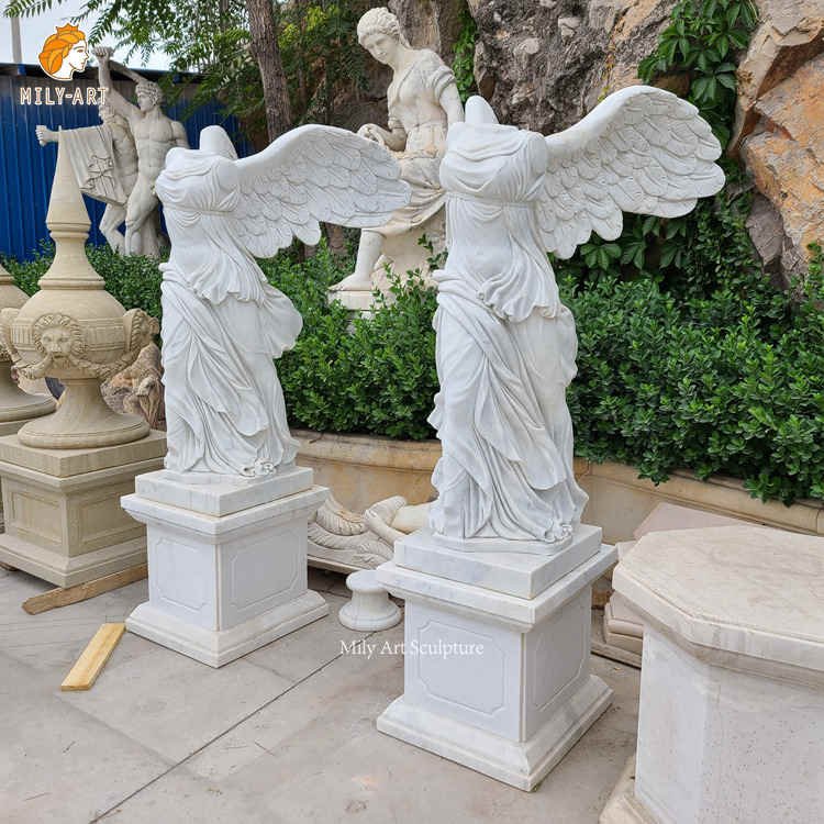 White Marble Angel Statue Outdoor Decor for Sale