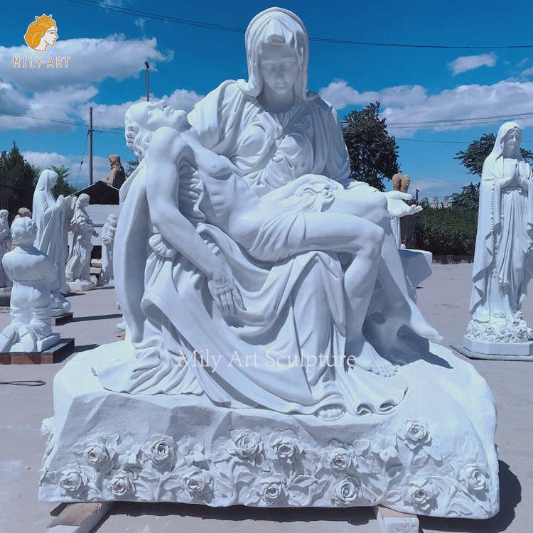 Catholic Religious Pieta Marble Virgin Mary and Jesus Religious Statue supplier