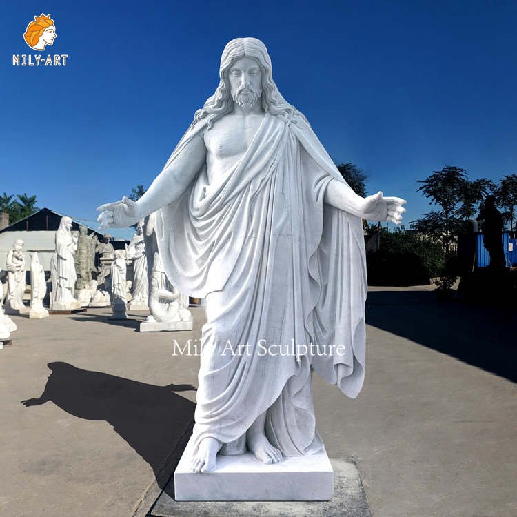 Life-size Outdoor Religion Marble Open Hands Jesus Statues for Church Wholesale