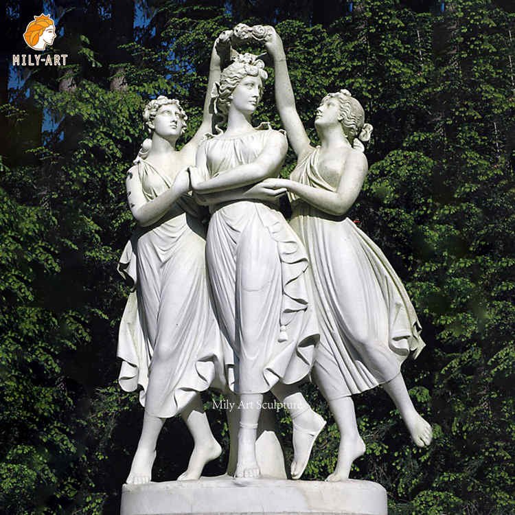 Famous Marble Three Graces Statue Garden Decoration factory supplier