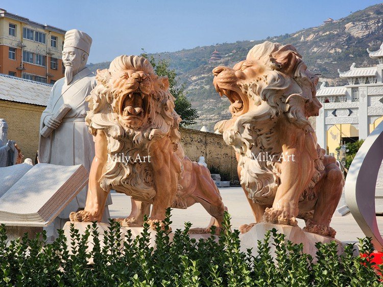 lion marble statue-Mily Statue