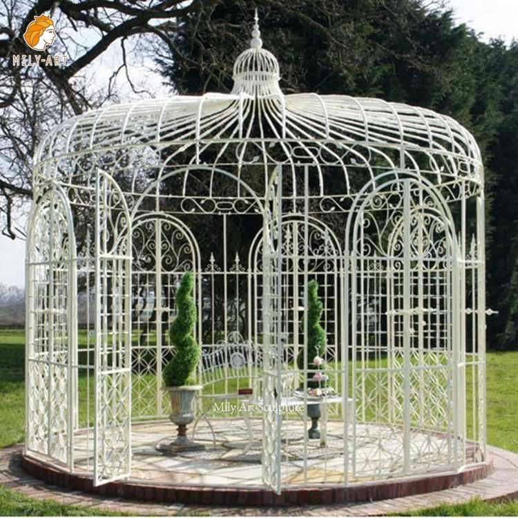 Outdoor Decorative Wrought Iron Gazebo Lawn Decor for Sale