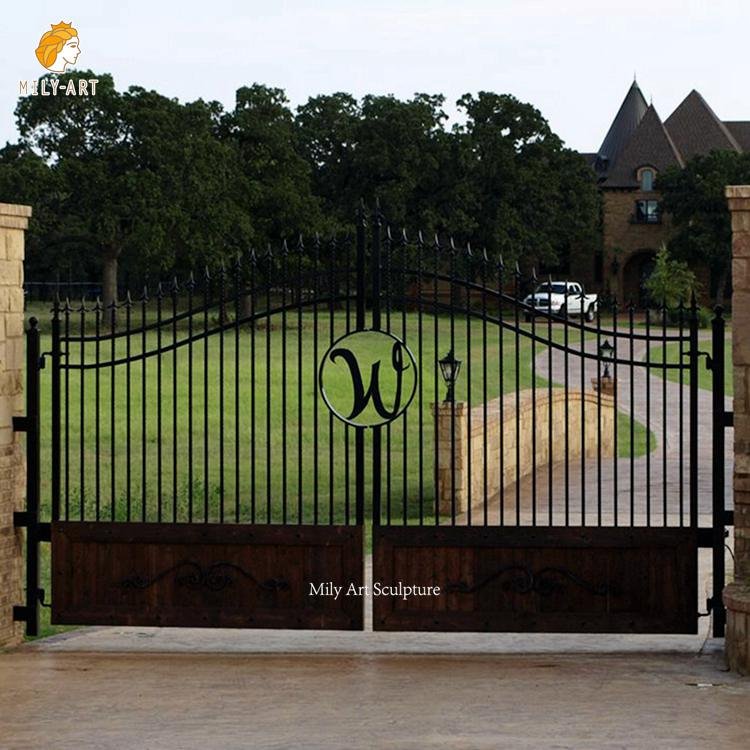 modern wrought iron fancy main gate design for villa factory supplier