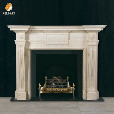 Natural Marble Georgian Fireplace Surround Mantel Hotel Decorations factory supplier