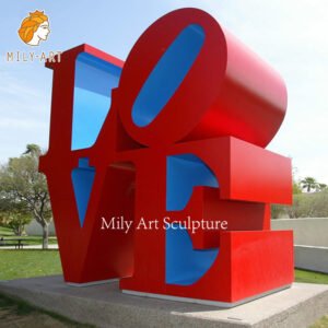 large outdoor stainless steel love letter sculpture modern art factory supplier