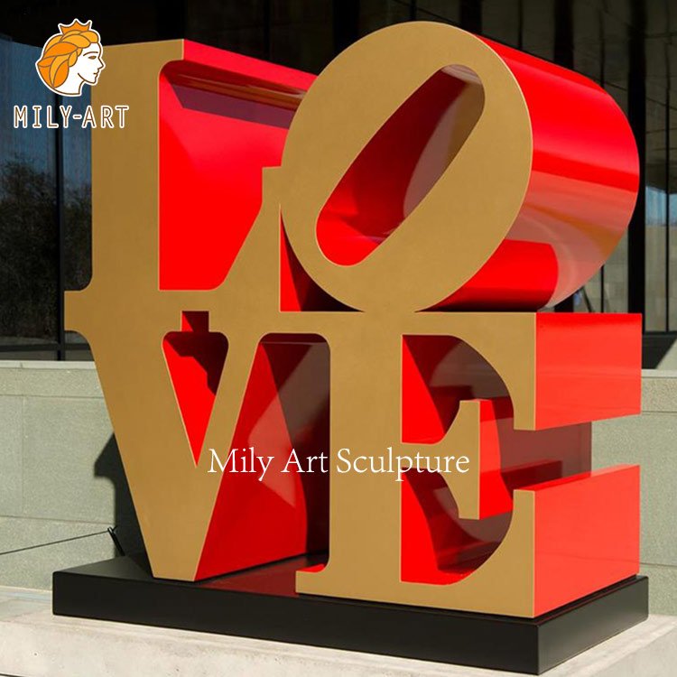 large outdoor stainless steel love letter sculpture modern art factory supplier 5