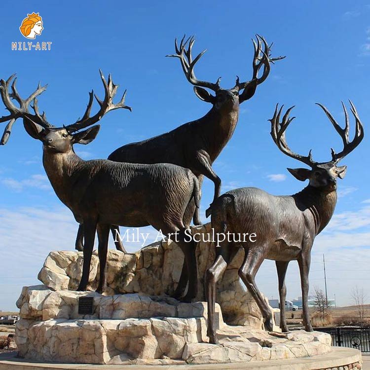 life size bronze elk statues outdoors garden decoration wholesale