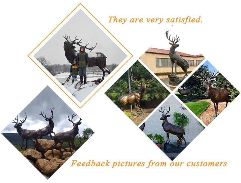 Customer feedback photo of bronze elk statue