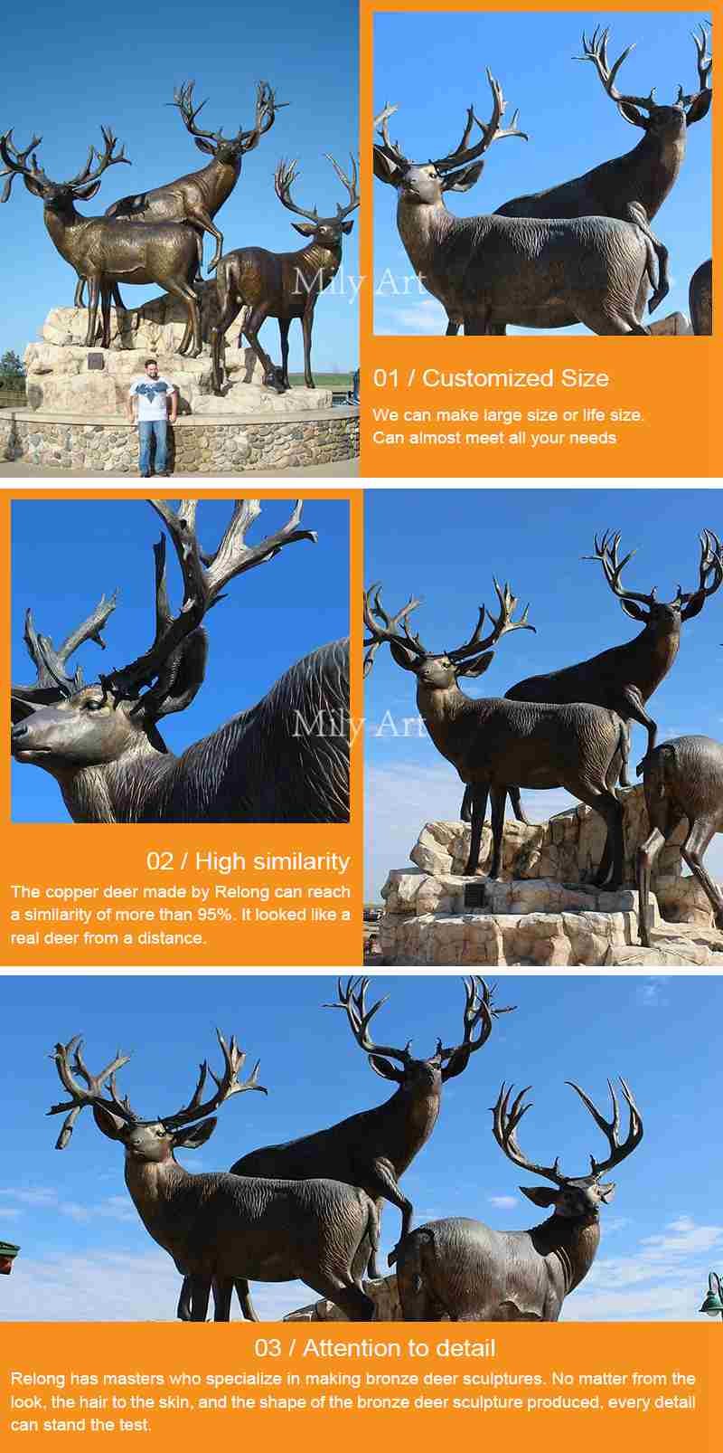 Bronze elk statue production and quality detail