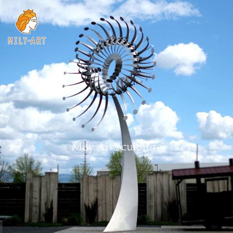 metal windmill powered kinetic sculpture modern art decor factory supplier 2