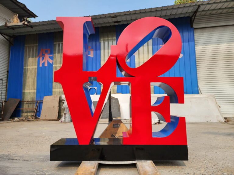 Colorful painted stainless steel LOVE sculpture