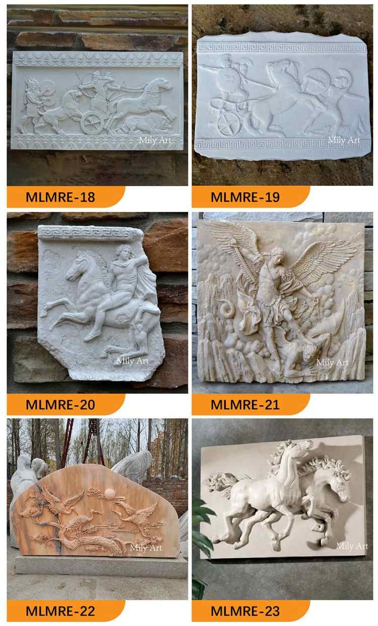 3d hand carving marble greek achilles and priam relief art wall decor wholesale 3.4