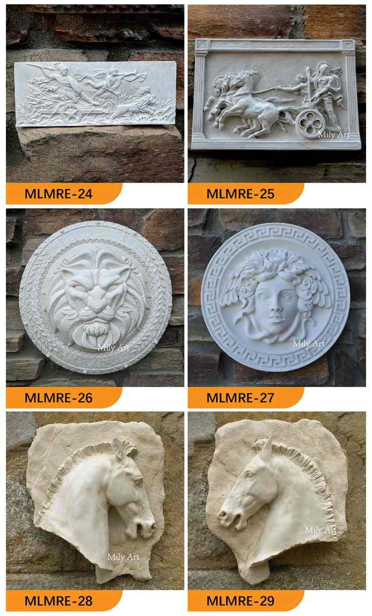 3d hand carving marble greek achilles and priam relief art wall decor wholesale 3.5