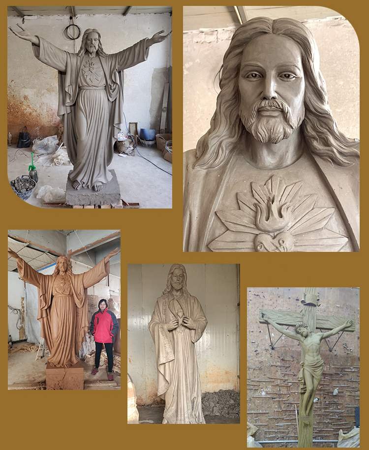 customized size gold bronze sacred heart of jesus statue factory supplier 4.1