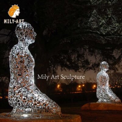 famous modern stainless steel figure disappearing sculpture factory supplier 5