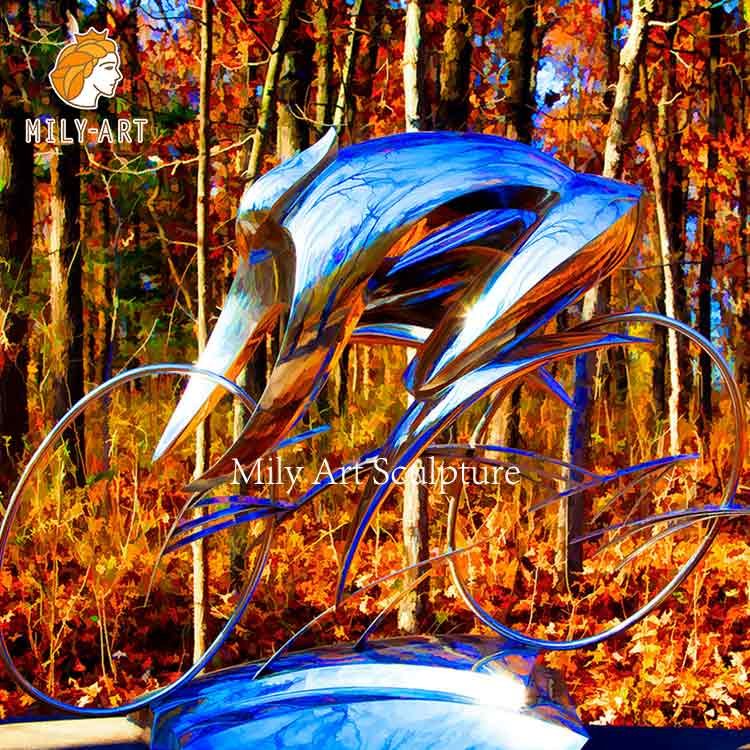 high polished outdoor stainless steel sculpture mirror of sky for sale 5