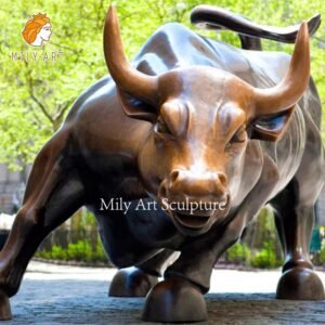 large bronze wall street bull sculpture street decoration for sale