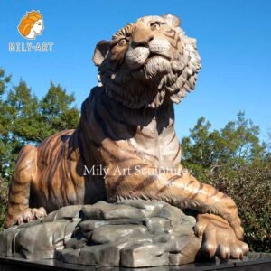 large casting bronze tiger statue lifelike outdoor decor for sale