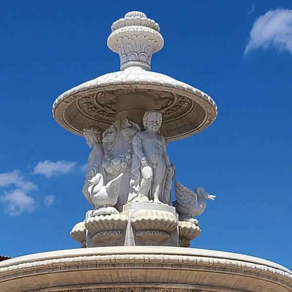 large marble fountain detail