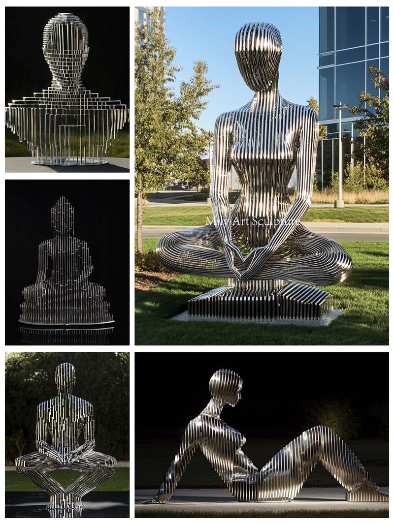 More Stainless Steel Figure Disappearing Sculpture