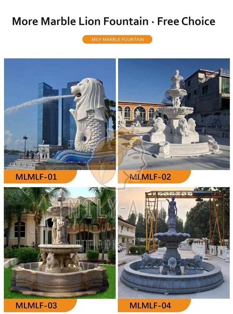 2.1marble lion fountain mily sculpture