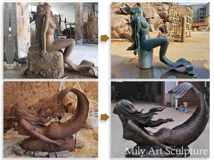 2.2 bronze mermaid statue clay molds mily sculpture
