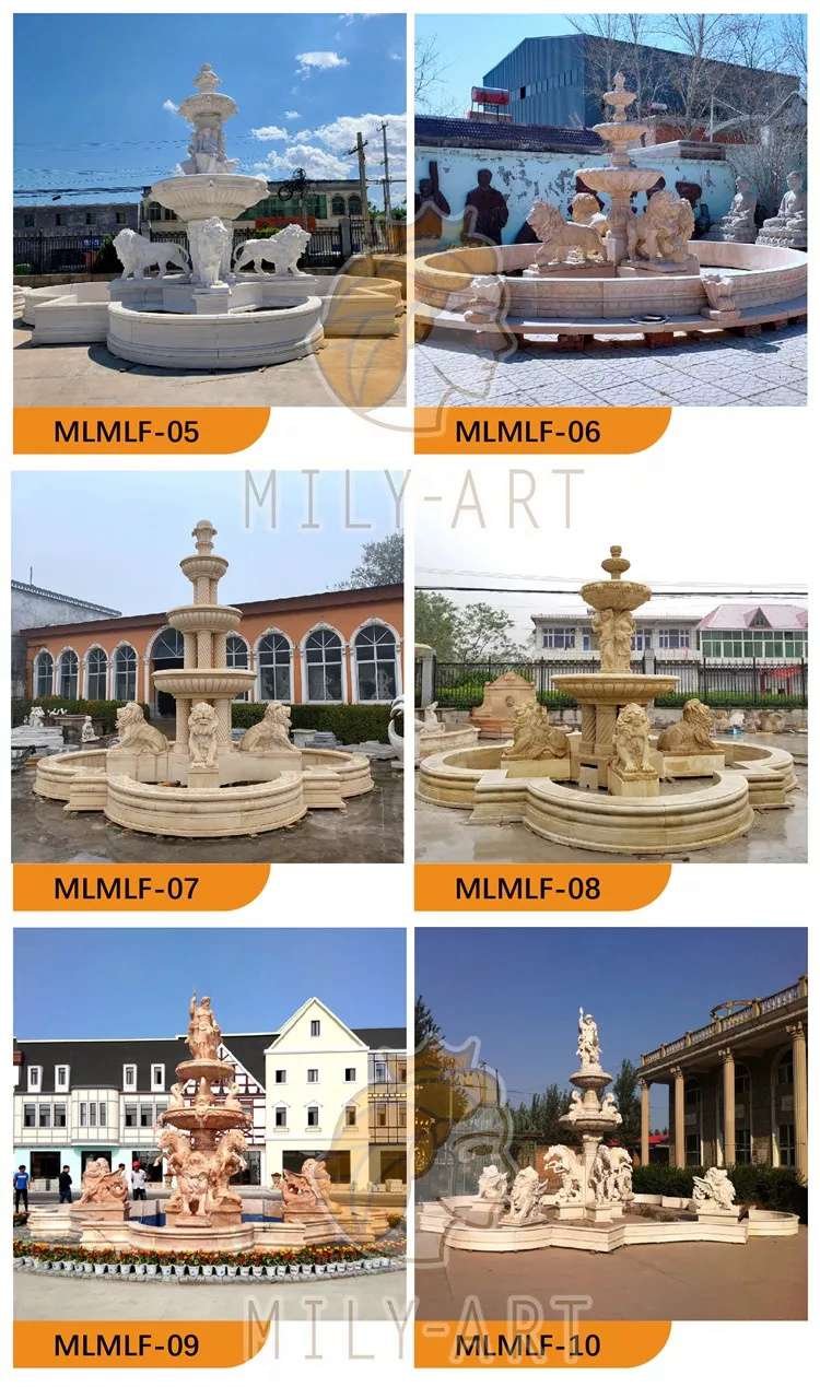 2.2marble lion fountain mily sculpture