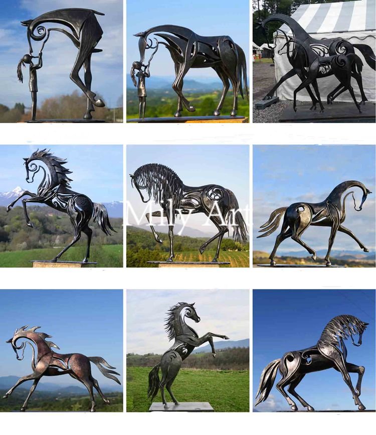 2.3more-types-of-outdoor-bronze-horse-statue-Mily-sculpture