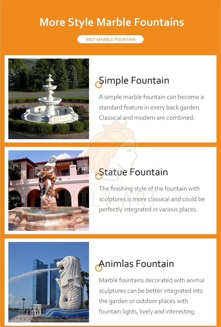 2.4marble lion fountain mily sculpture