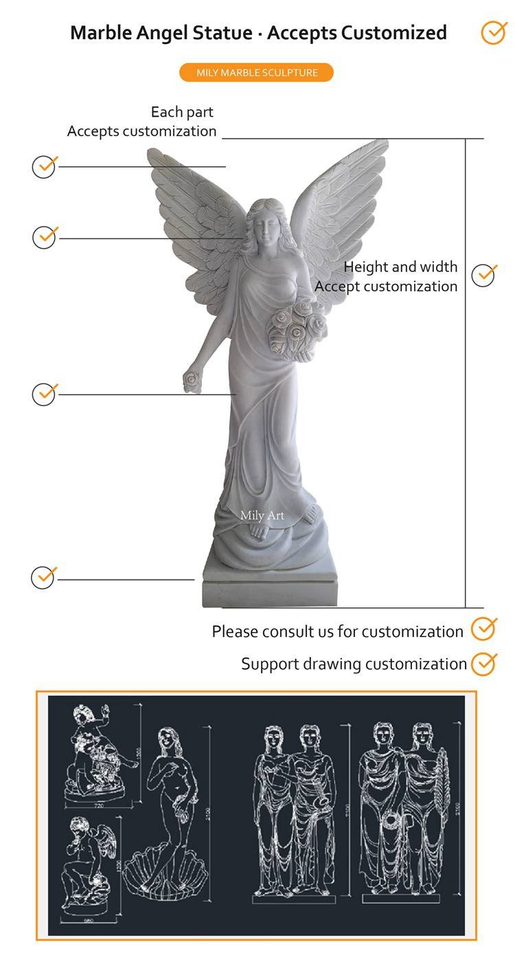 3.1customization services of marble angel statue mily sculpture