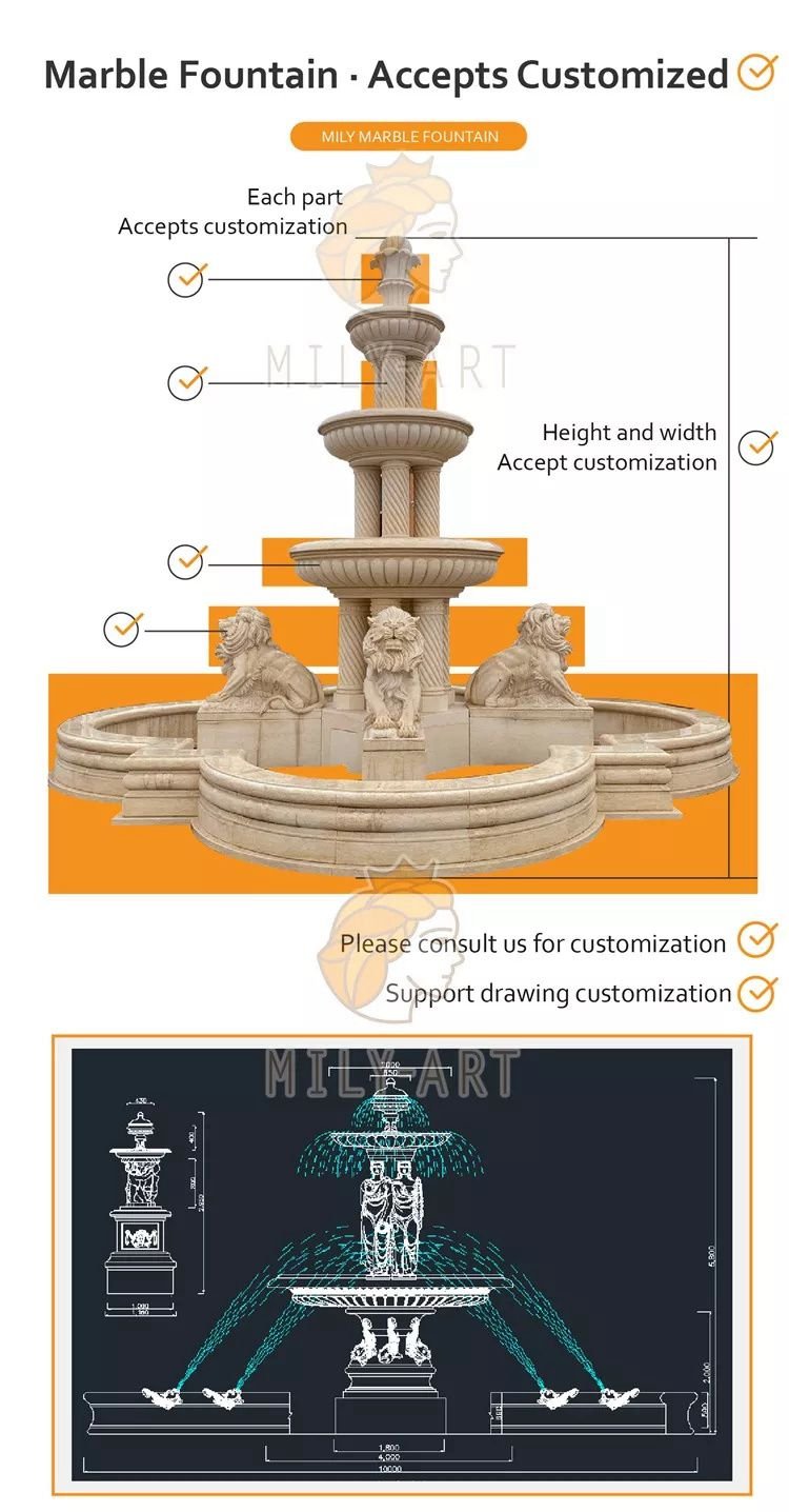 3.1large outdoor fountains with pool