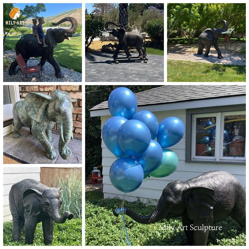 Feedback on the bronze elephant statues comes from different countries