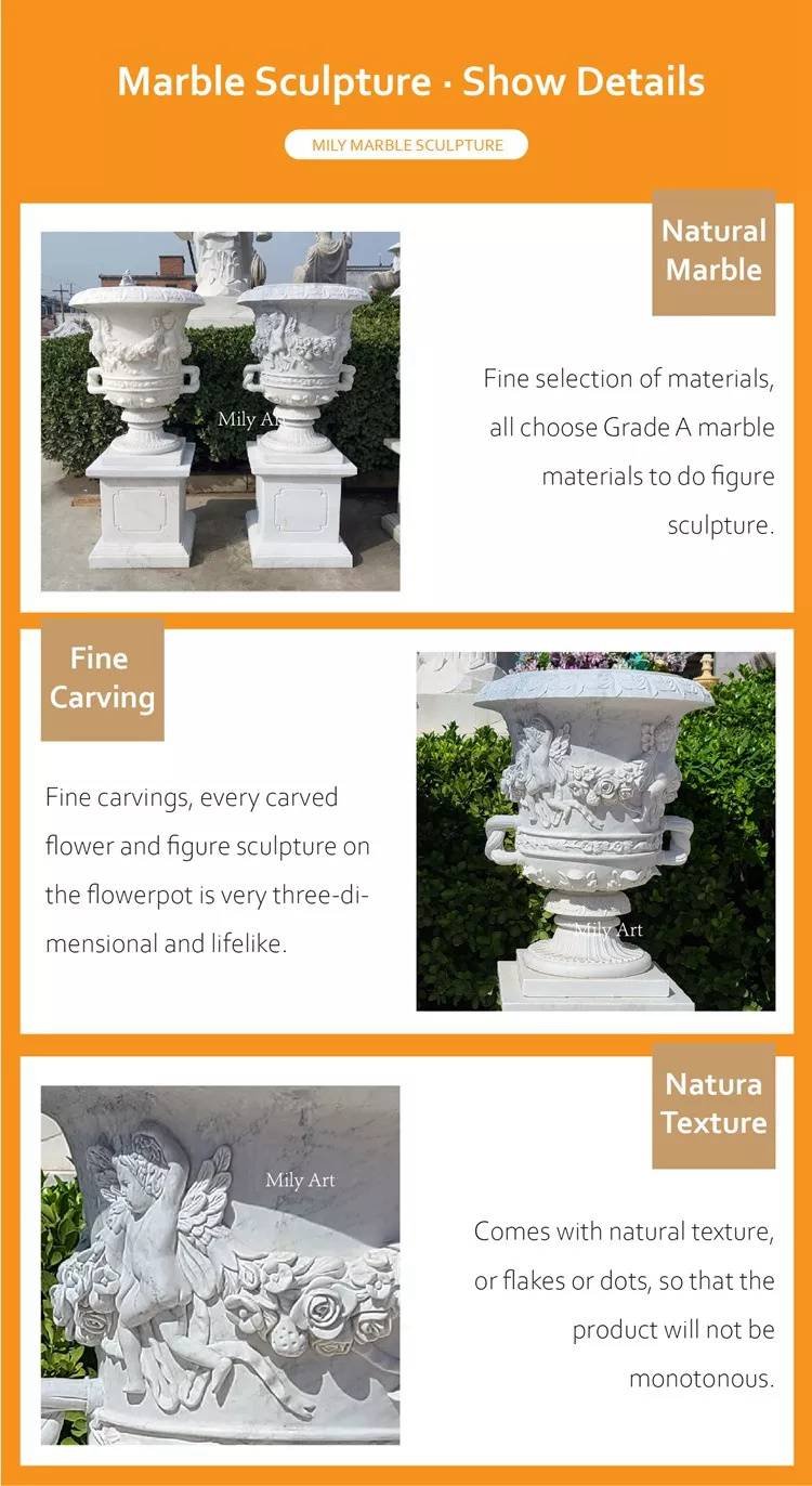 1.2details of marble planter with stand mily sculpture