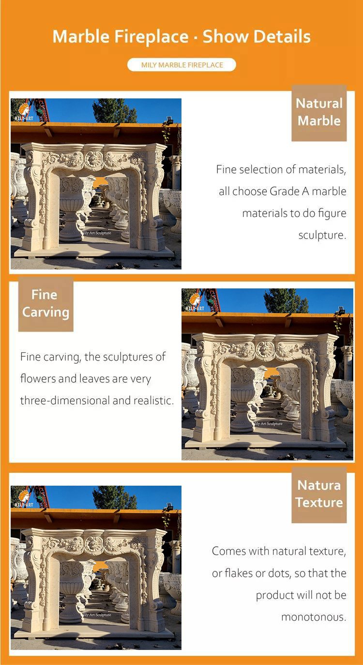 1.2materials of french marble fireplace mily sculpture