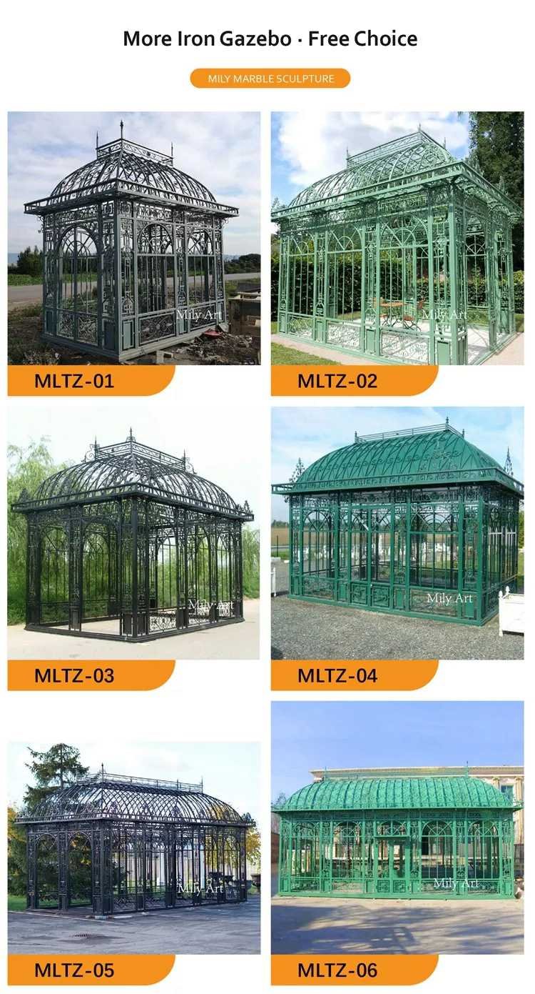 2.1more types of ornamental wrought iron gazebo mily sculpture