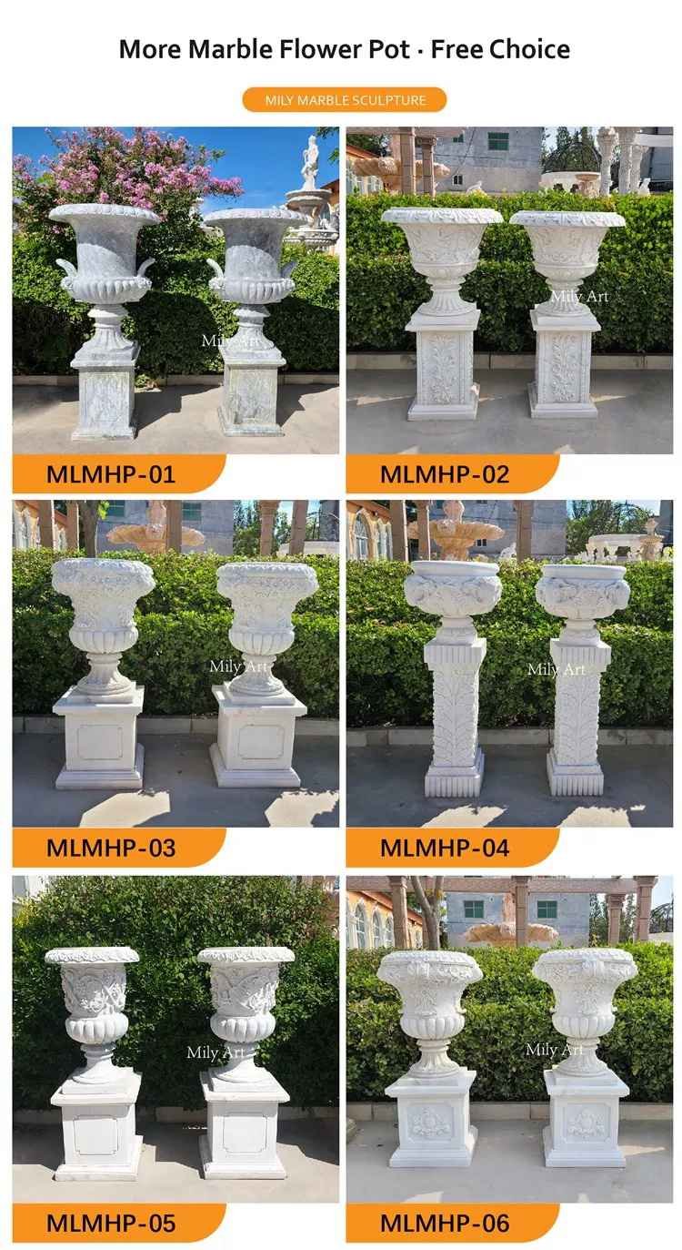 2.1more types of white marble planter mily sculpture