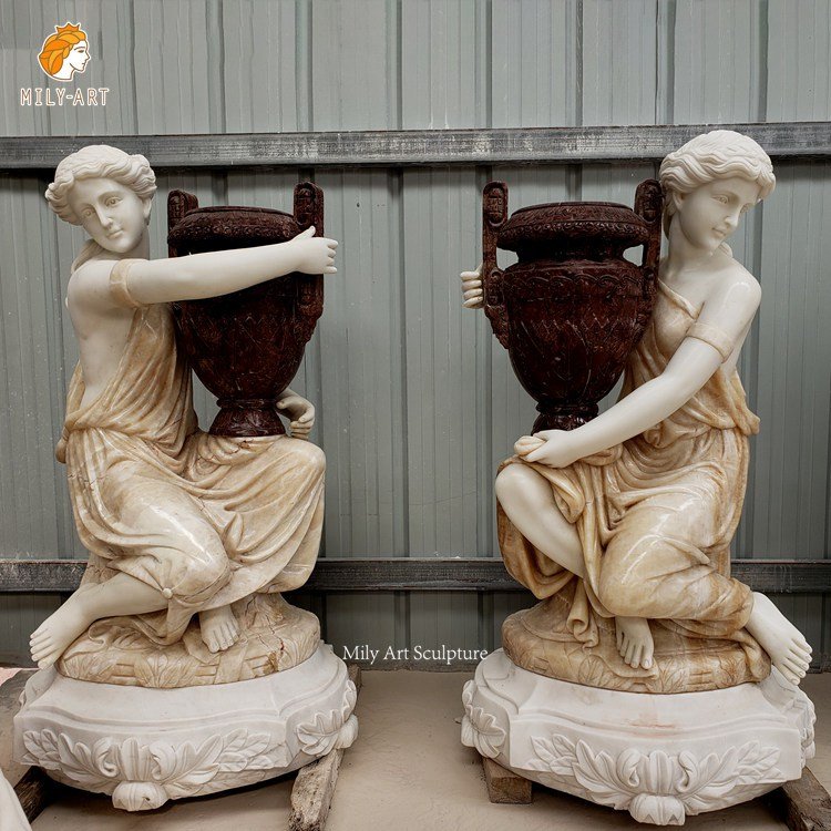 2marble outdoor planter mily sculpture