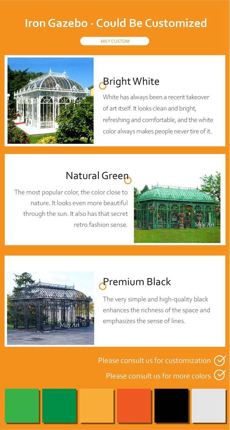3.2. custom made wrought iron gazebo mily sculpture