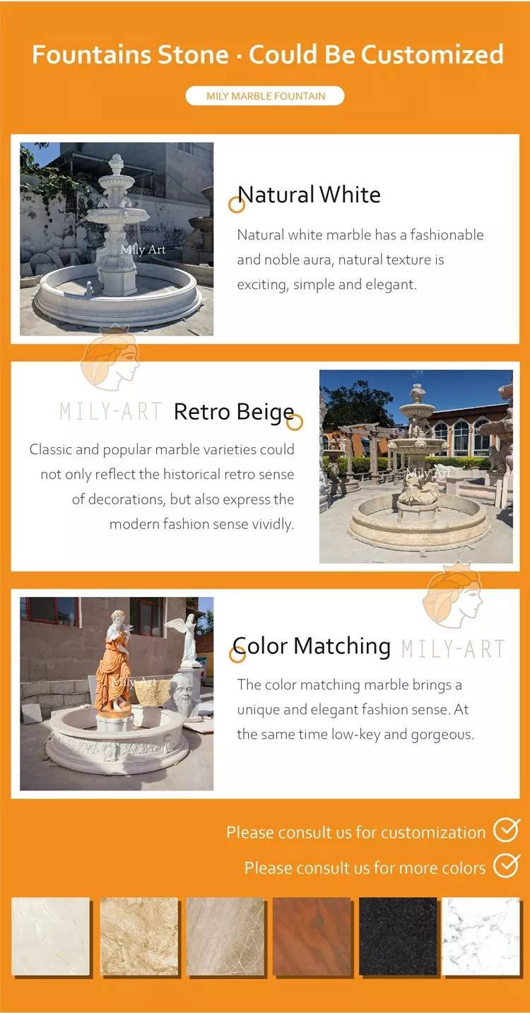 3.2custom made lady water fountain mily sculpture