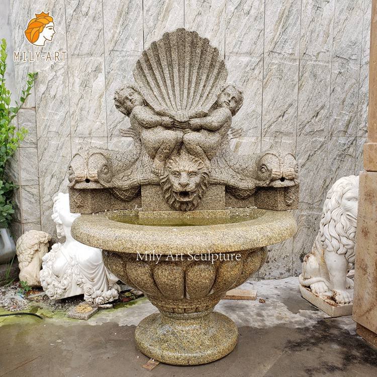 5.lion head wall fountain outdoor mily sculpture