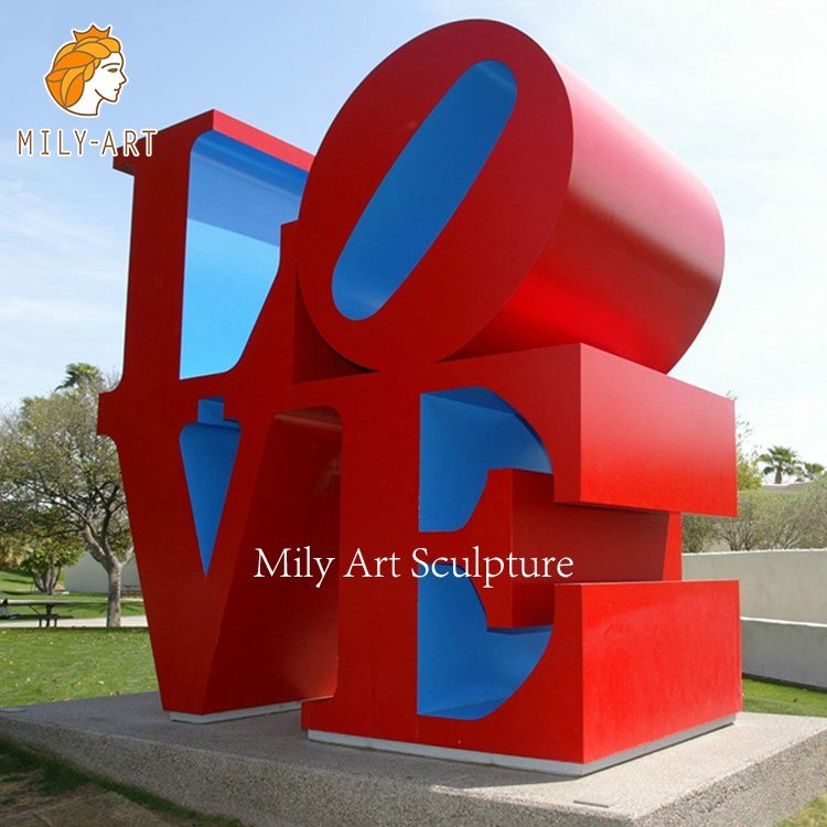 large outdoor stainless steel love letter sculpture modern art factory supplier mily sculpture