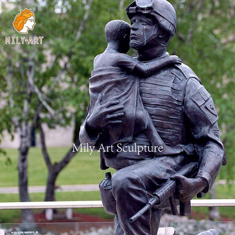 bronze soldier statue mily sculpture