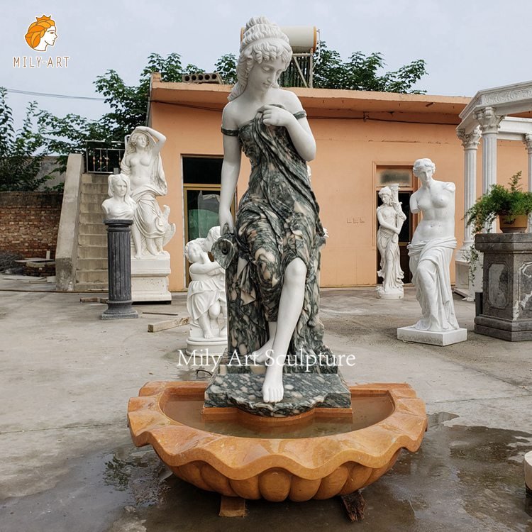 woman statue water fountain mily sculpture