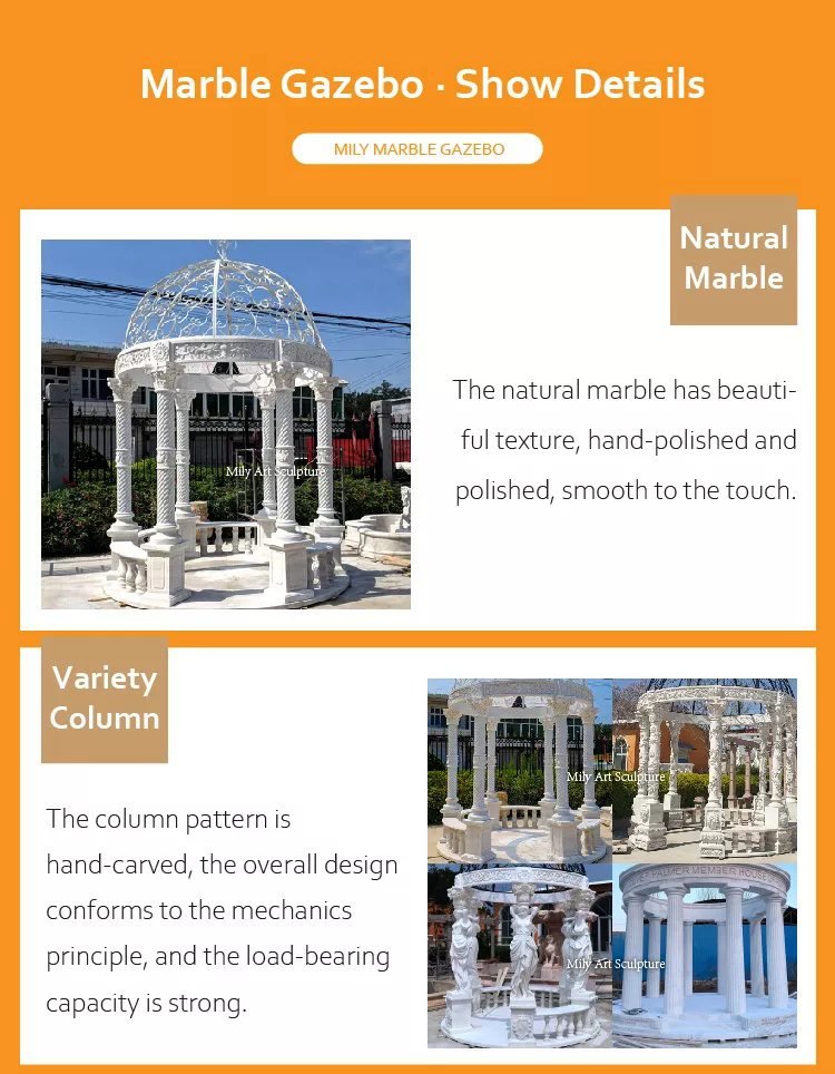 1.2.details of marble gazebo for sale mily sculpture