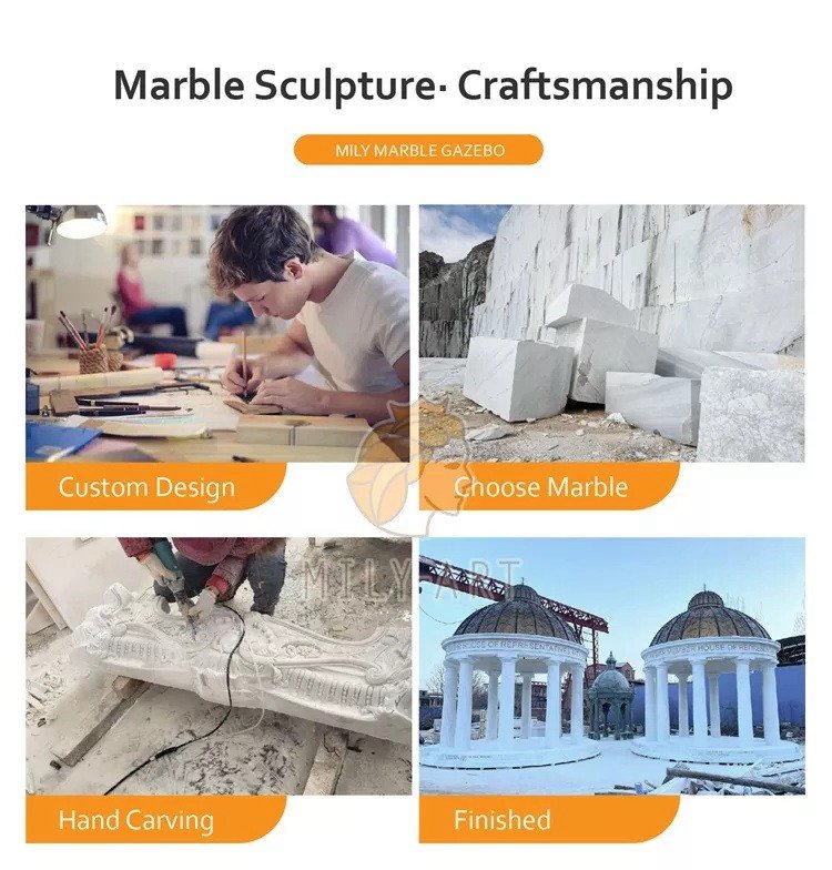 1.3.carving of marble gazebo for sale mily sculpture