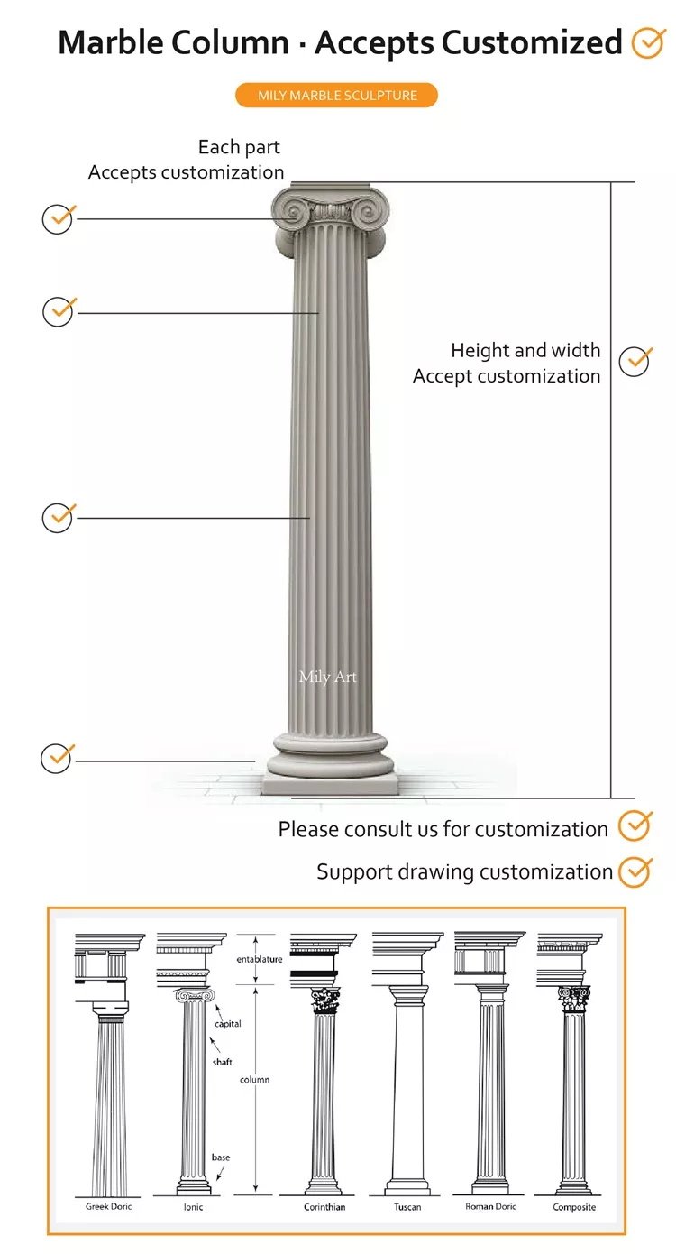 3.1.custom made marble columns mily sculpture