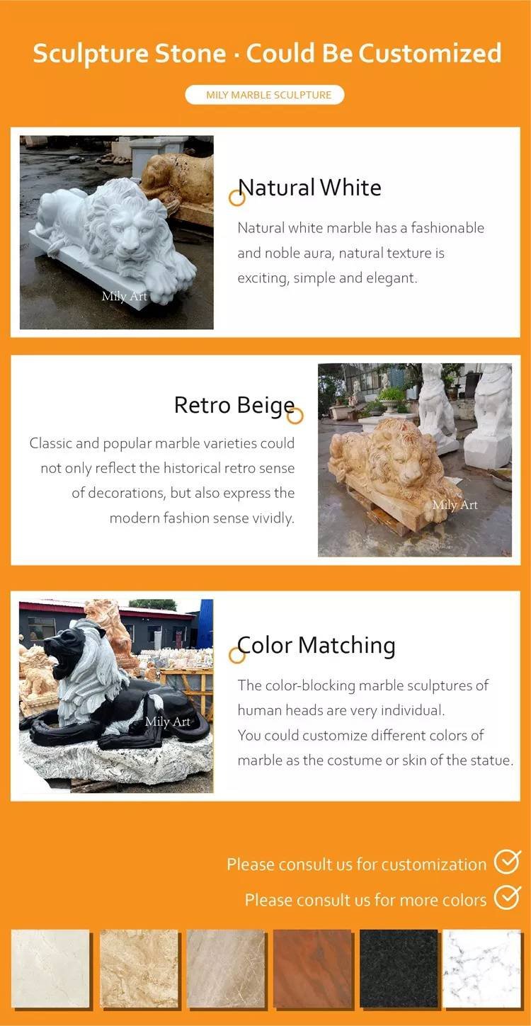 3.2.white marble lion statue mily sculpture