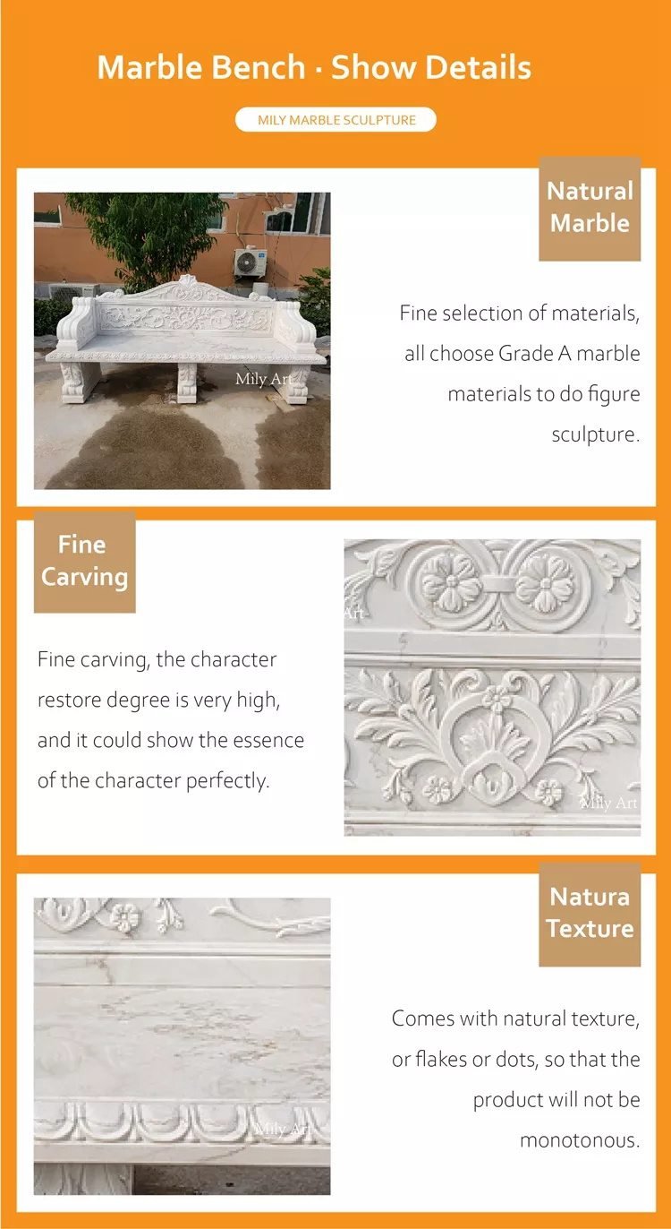 1.2.details of marble garden bench for sale mily sculpture